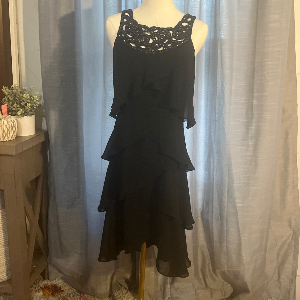S.L. Fashions Black Layered Dress